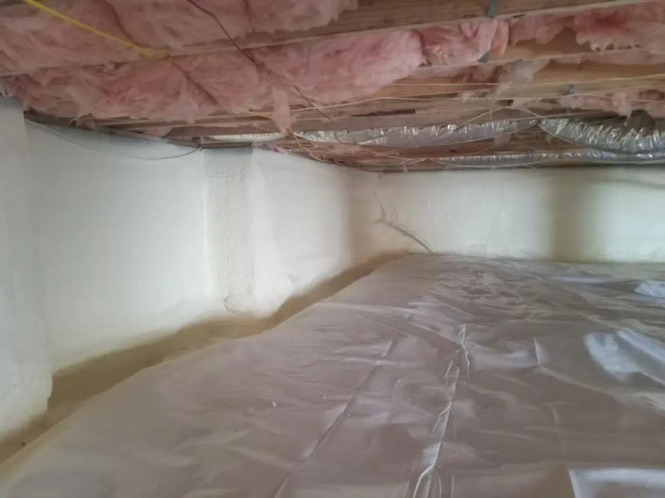 Crawl space encapsulation with closed-cell spray foam for Roof Waterproofing in Fulton
